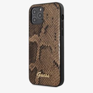 Guess - IPhone 12 - backcase - bruin / slangenprint ? Bruin / IPhone 12