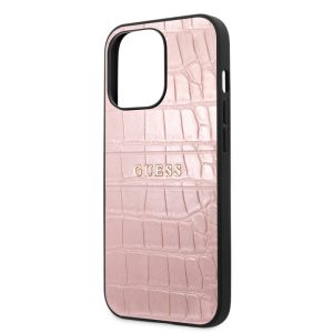 Guess - IPhone 13 pro - backcase - roze / croco ? Roze / IPhone 13 pro