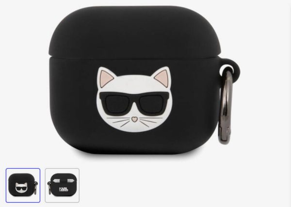 Karl Lagerfeld AirPod 3 Case - zwart - Choupette - Sillicone