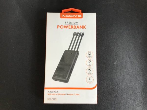 Xssive Powerbank /  10.000 mAh / met iPhone/Micro/type-C kabeltjes