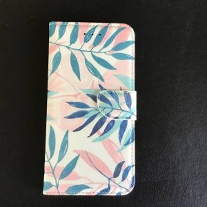 IPhone XS Max / Bookcase - roze-groen blad