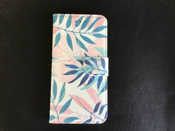 IPhone XS Max / Bookcase - roze-groen blad