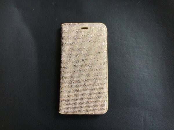 iPhone 7+/8+ - Bookcase - magneet-  goud-glitter