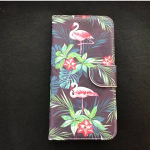 Samsung Galaxy S9 plus - Bookcase - hoesje - Flamingo - vogel -roze - groen ? Samsung A6 plus