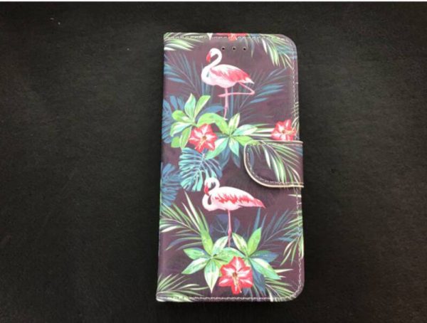 Samsung Galaxy S9 plus - Bookcase - hoesje - Flamingo - vogel -roze - groen ? Samsung A6 plus