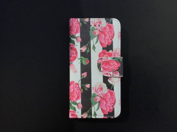 IPhone 6/6S - Bookcase - streep / zwart/ roze / roos ? Iphone 6/6S