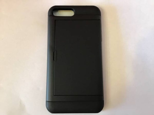 iPhone 7+ / iPhone 8+ - Backcase met schuifdakje voor 3 pasjes / zwart