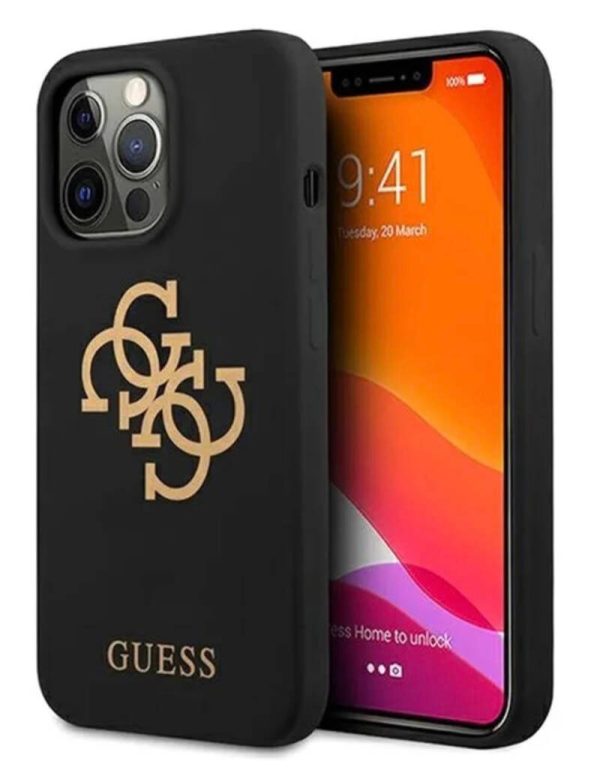 Guess - iPhone 13 pro -  Backcase - zwart-goud