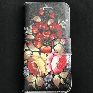 iPhone 7G / 8G - Bookcase - Zwart -  bloemen