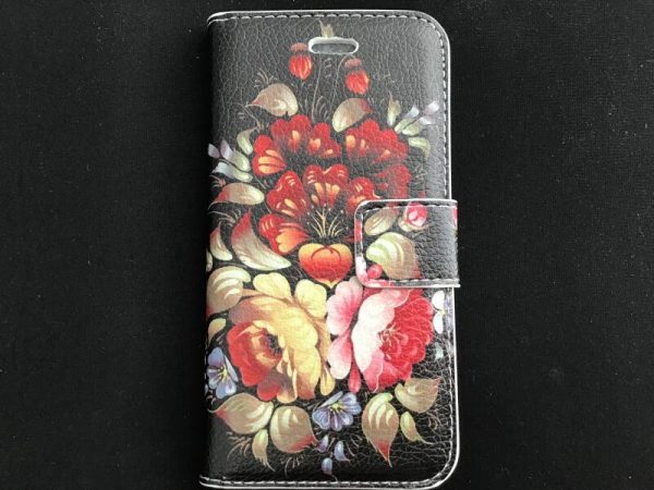 iPhone 7G / 8G - Bookcase - Zwart -  bloemen