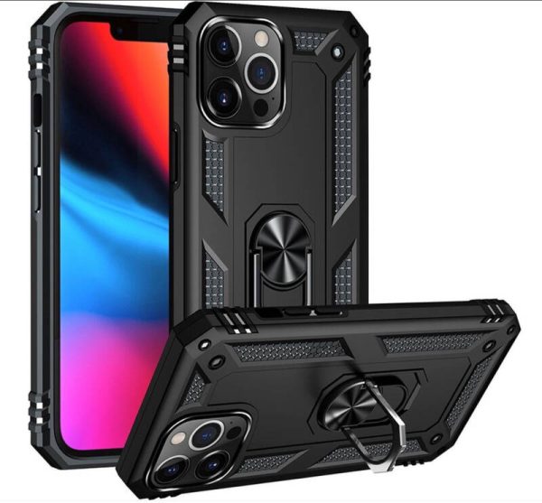 iPhone 12 Pro - TPU magneethouder hoes - zwart