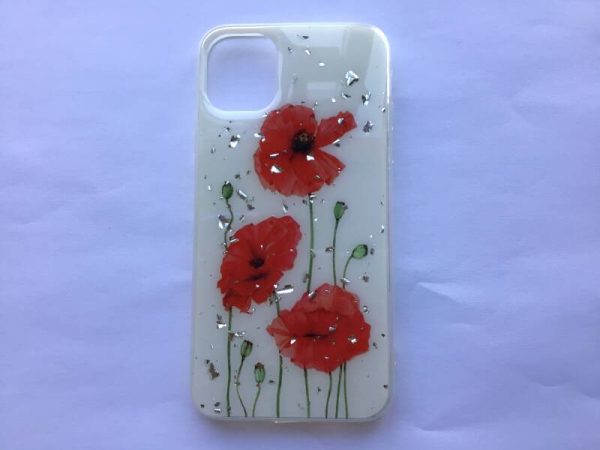 iPhone 11 Pro - hoesje - TPU - roos / glitter / wit