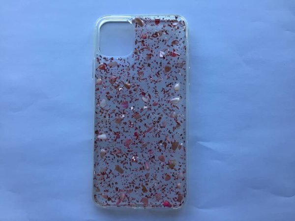 iPhone 11 Pro Max - hoesje - TPU - roze / steentjes / glitter