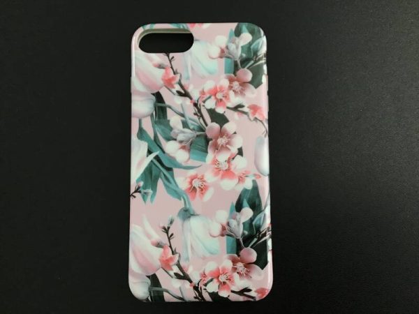 iPhone 7+ of 8+ # Backcase # hoesje # roze # bloemen