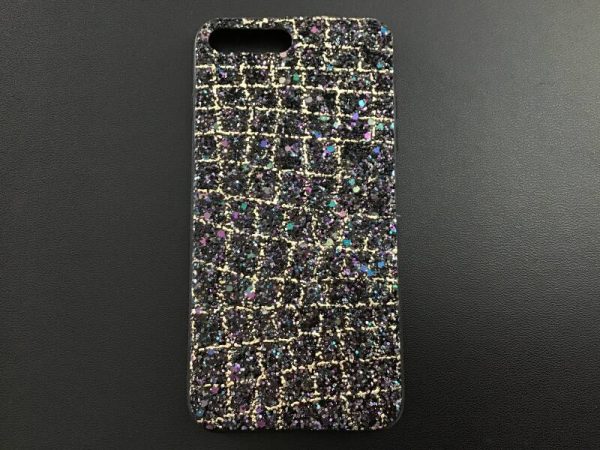 iPhone 7+/8+ # Backcase # hoesje # zwart#glitter