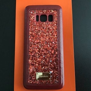 Samsung S8 #backcase #hoesje #rood-glitter