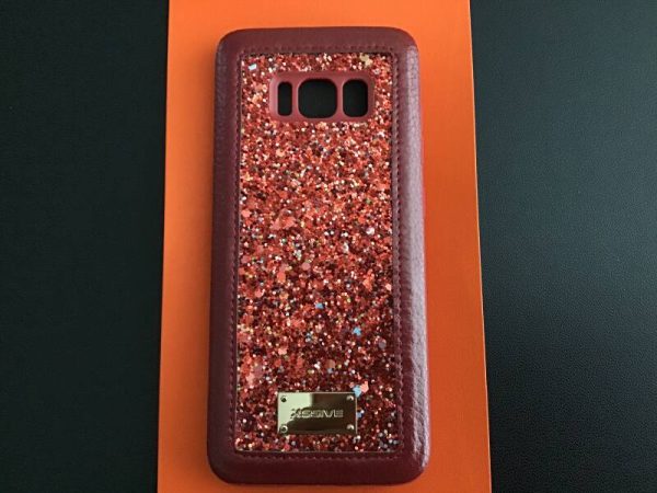 Samsung S8 #backcase #hoesje #rood-glitter