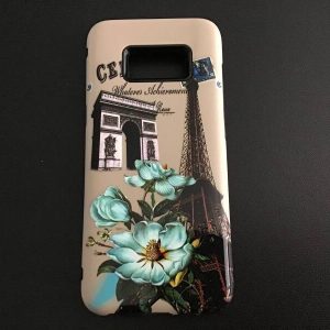 Samsung S8 #backcase #hoesje #Parijs#bloem#blauw