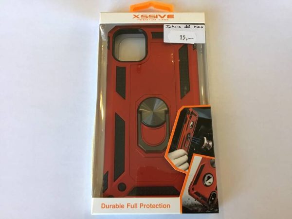 iPhone 11 Pro Max #backcase #hoesje #magneet #ring #rood