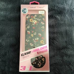 Hoesje case / iPhone 7/8 / zwart - bloemetjes incl. popsocket